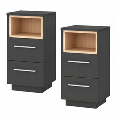 Letto Beatrice, Antracite, set di 2, per riporre oggetti in modo salvaspazio accanto al letto