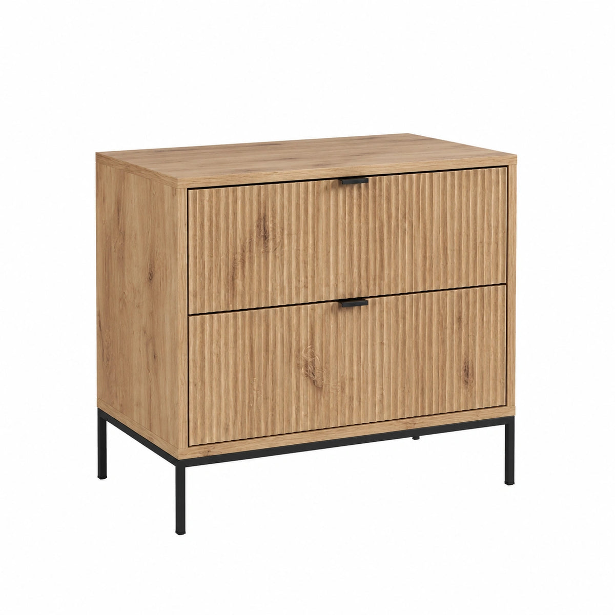 Comodino camera da letto Aterno, Quercia vichinga, set di 2