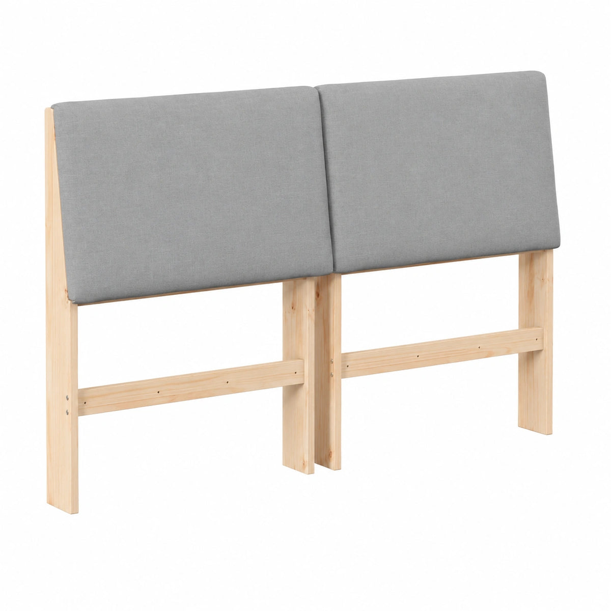 Testiera Imbottita Grigio Chiaro 140 cm Pino Massello Letto Schiuma Morbida Tessuto Lavabile Moderna Schienale Completo Camera da Letto Stabile