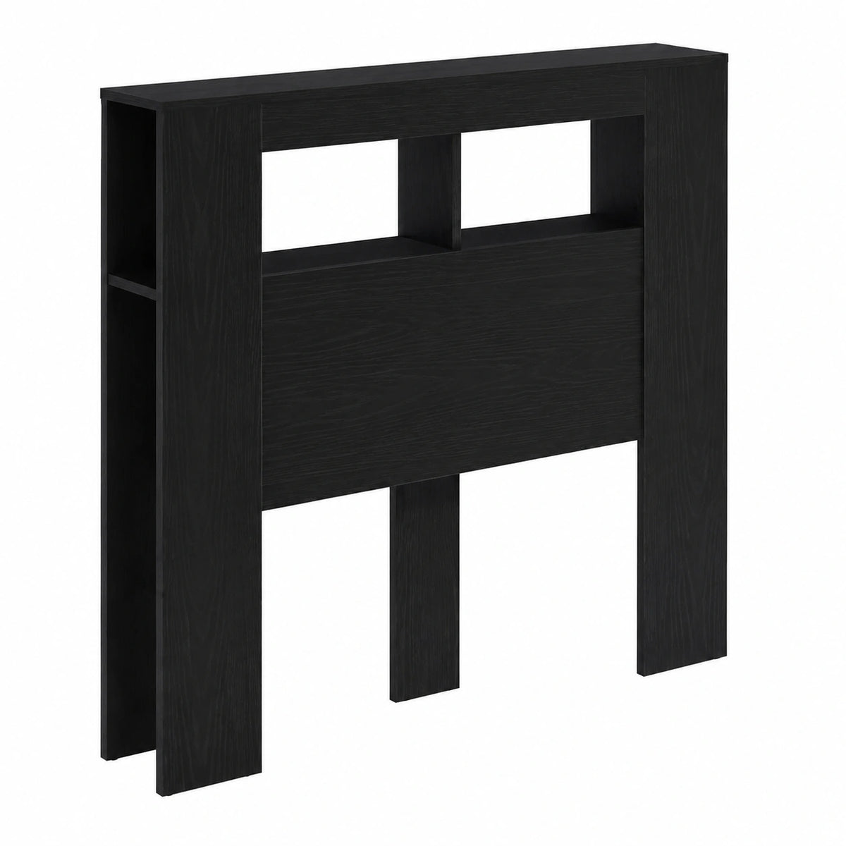 Testiera LED con lo scaffale Rovere Nero 100 × 18,5 × 103,5 cm, Arredamento moderno per camera da letto con spazio, testiera USB, luci LED colorate