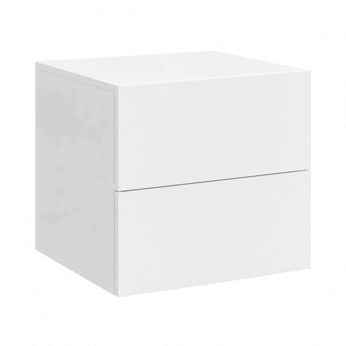 Comodino Sospeso con Cassetto, 40 × 30 × 30 cm, Bianco, Comodino Galleggiante Mobile per Camera da Letto in Legno, Salvaspazio