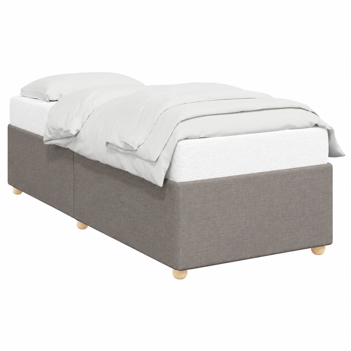 Letto moderna con doghe in, Giroletto senza Materasso Tessuto Tortora 100 × 200 cm Letto Completo con Doghe e Piedini Robusti per Camera da Letto