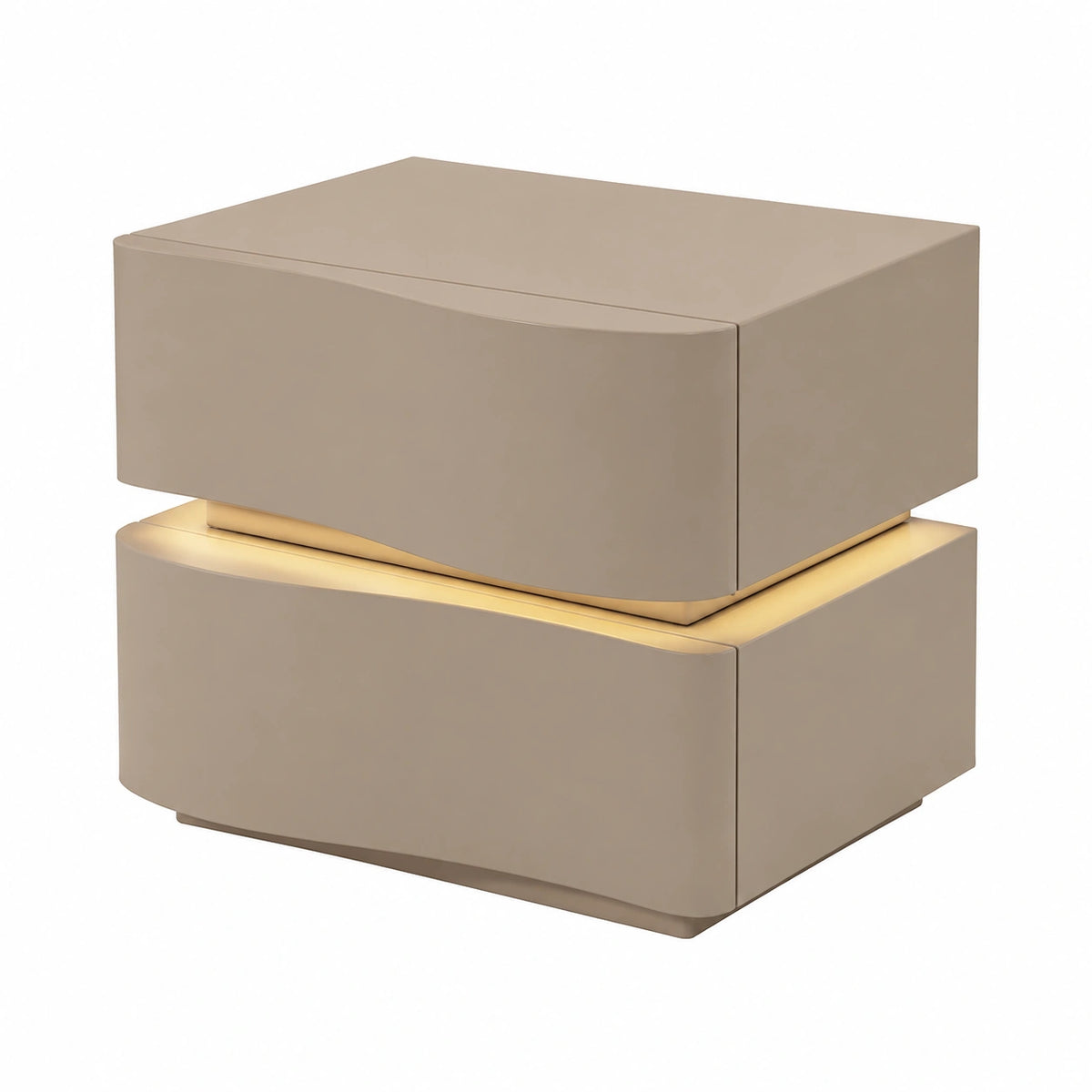 Comodino con Cassetti in Legno, Comodino A LED, Comodino Bianco, Comodini Camera da Letto Moderni, Comodino Moderno con Contenitore