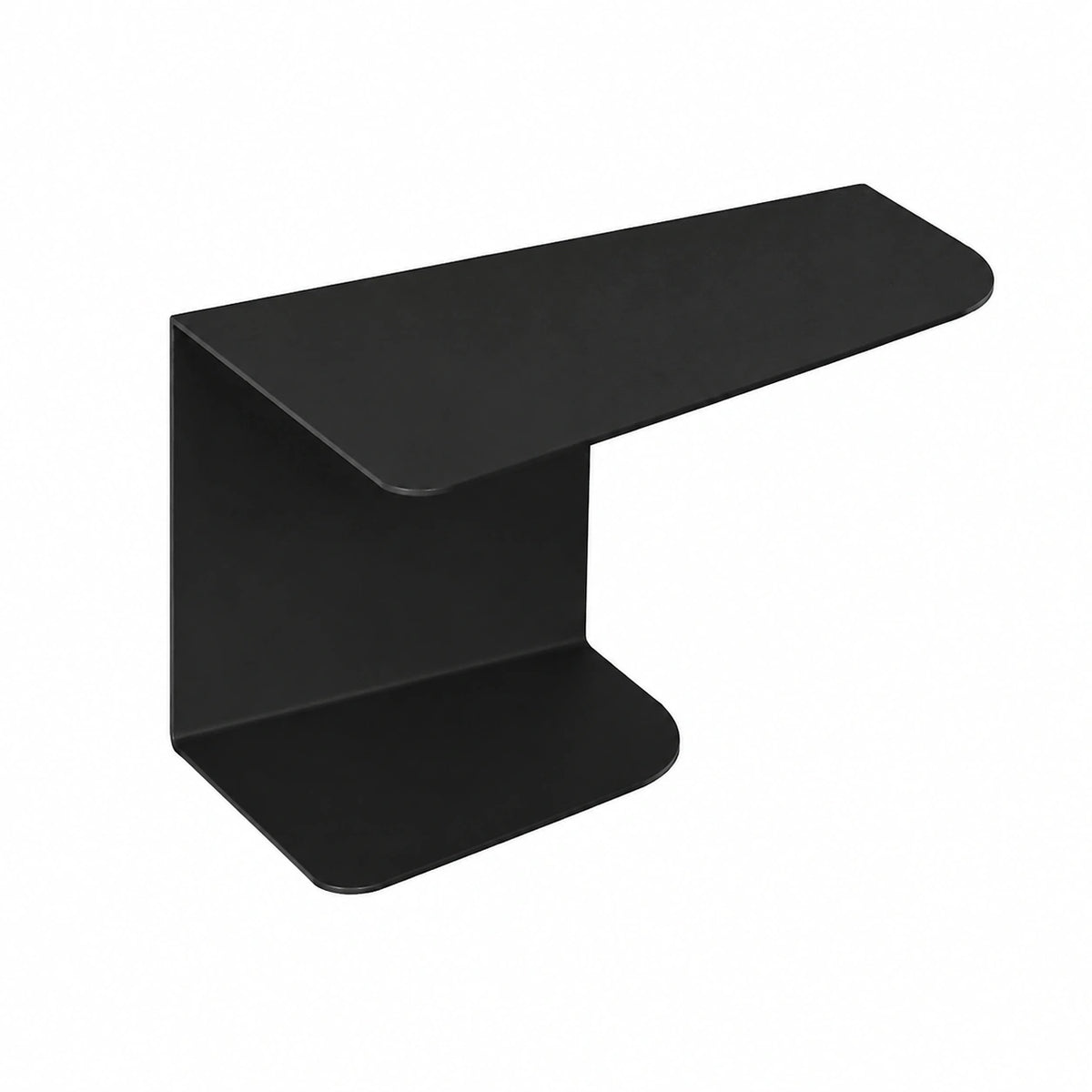 Set di 2 comodini neri 40 × 20 cm - Comodini camera da letto in metallo, 2 livelli - comodino galleggiante o ingresso - Modello GEOMI