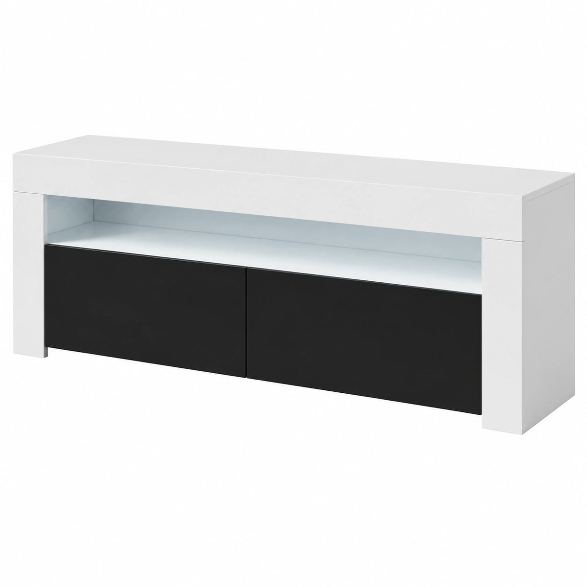 Mobile TV Aker, Soggiorno Moderno, LED, Melamina, Finitura Lucida